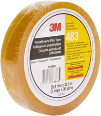 3M - 36 Yds. x 1", Clear Polyethylene Film Tape - 483 Series, 5 mil Thick, 10 Lb./Inch Tensile Strength - Americas Industrial Supply