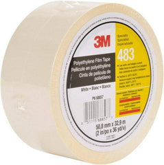 3M - 36 Yds. x 2", White Polyethylene Film Tape - 483 Series, 5 mil Thick, 10 Lb./Inch Tensile Strength - Americas Industrial Supply