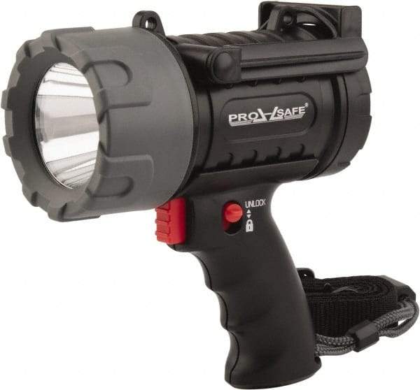 PRO-SAFE - White LED Bulb, 180 Lumens, Spotlight/Lantern Flashlight - Black Plastic Body, 3 C Alkaline Batteries Not Included - Americas Industrial Supply