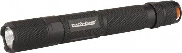 PRO-SAFE - White LED Bulb, 65 Lumens, Industrial/Tactical Flashlight - Matte Dark Charcoal Aluminum Body, 2 AA Alkaline Batteries Not Included - Americas Industrial Supply