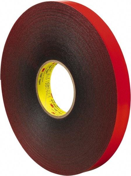 3M - 1" x 36 Yd Acrylic Adhesive Double Sided Tape - 45 mil Thick, Gray, Acrylic Foam Liner, Continuous Roll, Series 4611 - Americas Industrial Supply