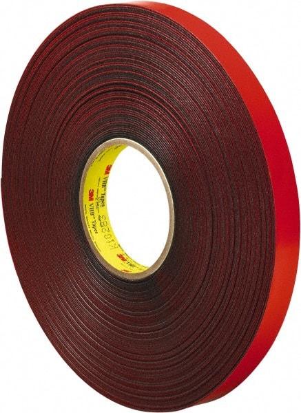 3M - 3/4" x 36 Yd Acrylic Adhesive Double Sided Tape - 45 mil Thick, Gray, Acrylic Foam Liner, Continuous Roll, Series 4611 - Americas Industrial Supply