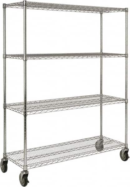 Rubbermaid - 4 Shelf Wire Shelving - Starter Unit - 50" Wide x 18" Deep x 67-5/32" High, - Americas Industrial Supply