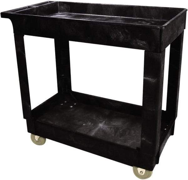 Rubbermaid - 500 Lb Capacity, 16" Wide x 34" Long x 31-1/4" High Standard Utility Cart - 2 Shelf, Plastic - Americas Industrial Supply