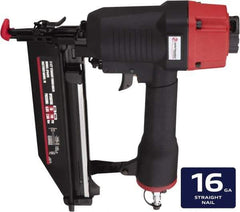 Value Collection - 1 to 2-1/2" Nail Length, 0.118" Nail Diam, 16 Gauge Finish Air Nailer - 70 to 110 psi - Americas Industrial Supply