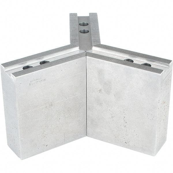 Abbott Workholding Products - 12" & Up Chuck Capacity, 1.5mm x 60° Serrated Attachment, Square Soft Lathe Chuck Jaw - 3 Jaws, Steel, 1.1811" Btw Mount Hole Ctrs, 5-1/2" Long x 2" Wide x 6" High, 0.8268" Groove, 0.6299" & 16mm Fastener - Americas Industrial Supply