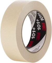 3M - 18mm Wide x 60 Yd Long Tan Paper Masking Tape - Series 101+, 5.1 mil Thick, 22 In/Lb Tensile Strength - Americas Industrial Supply