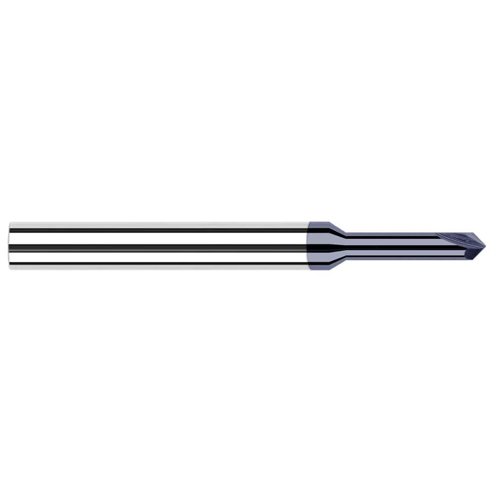 Harvey Tool - 1/16" Diam 120°/60° 2-Flute Single End Solid Carbide Chamfer Mill - Exact Industrial Supply