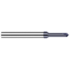 Harvey Tool - 1/32" Diam 30°/150° 2-Flute Single End Solid Carbide Chamfer Mill - Exact Industrial Supply