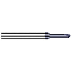Harvey Tool - 5/64" Diam 60°/120° 2-Flute Single End Solid Carbide Chamfer Mill - Exact Industrial Supply