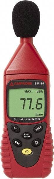 Amprobe - A and C Frequency Weight, LCD Display Sound Meter - 30 to 130 Decibels - Americas Industrial Supply