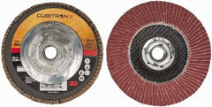 3M - 60 Grit, 4-1/2" Disc Diam, 5/8-11 Center Hole, Type 29 Ceramic Flap Disc - 13,300 Max RPM, Cloth Backing, Arbor Attaching System, Coated - Americas Industrial Supply