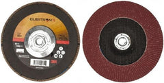 3M - 80 Grit, 7" Disc Diam, 5/8-11 Center Hole, Type 27 Ceramic Flap Disc - 13,300 Max RPM, Cloth Backing, Arbor Attaching System, Coated - Americas Industrial Supply