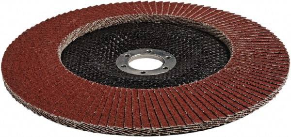 3M - 40 Grit, 7" Disc Diam, 7/8" Center Hole, Type 29 Ceramic Flap Disc - 13,300 Max RPM, Cloth Backing, Arbor Attaching System, Coated - Americas Industrial Supply