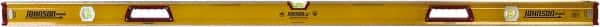 Johnson Level & Tool - 72" Long 3 Vial Box Beam Level - Aluminum, Yellow, 2 Plumb & 1 Level Vials - Americas Industrial Supply