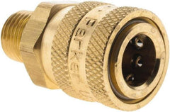Parker - 1/4-18 NPTF Brass Hydraulic Hose Coupler - -4 Hose Size, 1/4" Hose Diam - Americas Industrial Supply