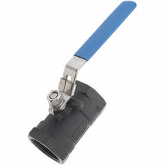Value Collection - 1-1/2" Pipe, Carbon Steel Standard Ball Valve - 1 Piece, NPT Ends, Lever Handle, 2,000 WSP - Americas Industrial Supply