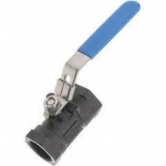 Value Collection - 1" Pipe, Carbon Steel Standard Ball Valve - 1 Piece, NPT Ends, Lever Handle, 2,000 WSP - Americas Industrial Supply