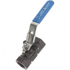 Value Collection - 1/2" Pipe, Carbon Steel Standard Ball Valve - 1 Piece, NPT Ends, Lever Handle, 2,000 WSP - Americas Industrial Supply