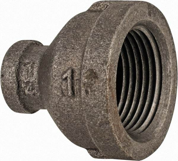 Value Collection - Class 150, 1 x 1/4" Black Pipe Reducing Bushing - Threaded, Malleable Iron - Americas Industrial Supply