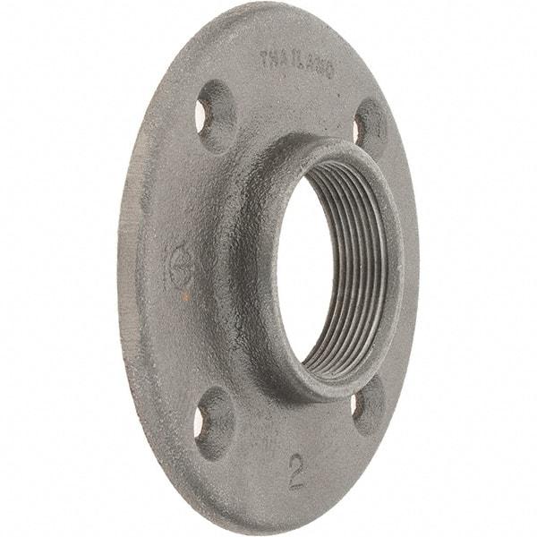 Value Collection - 2" Pipe, 5-1/2" OD, 1" Hub Length, Black Floor Pipe Flange - 4-1/4" Across Bolt Hole Centers, 5/16" Bolt Hole, 150 psi, Class 150 - Americas Industrial Supply