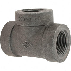 Value Collection - Size 1", Class 300, Malleable Iron Black Pipe Tee - 300 psi, Threaded End Connection - Americas Industrial Supply