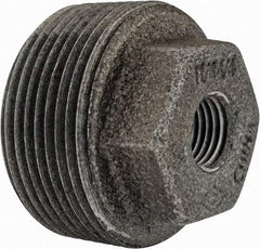 Value Collection - Size 1-1/4 x 3/8", Class 150, Malleable Iron Black Pipe Hex Bushing - 150 psi, Threaded End Connection - Americas Industrial Supply