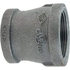 Value Collection - Size 1-1/2 x 1-1/4", Class 150, Malleable Iron Black Pipe Reducing Coupling - 150 psi, Threaded End Connection - Americas Industrial Supply