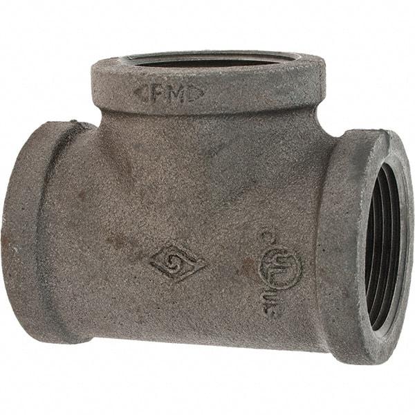 Value Collection - Size 1-1/4", Class 150, Malleable Iron Black Pipe Tee - 150 psi, Threaded End Connection - Americas Industrial Supply