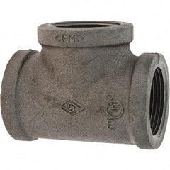 Value Collection - Size 1-1/4", Class 150, Malleable Iron Black Pipe Tee - 150 psi, Threaded End Connection - Americas Industrial Supply