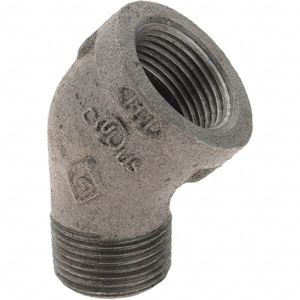 Value Collection - Size 3/4", Class 150, Malleable Iron Black Pipe 45° Street Elbow - 150 psi, Threaded End Connection - Americas Industrial Supply