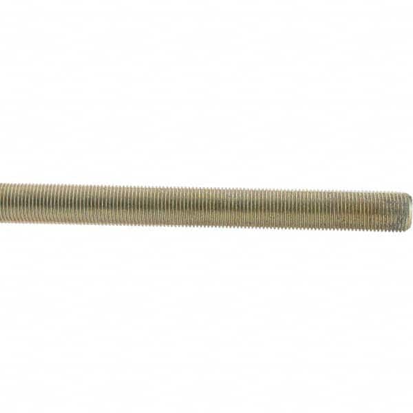 Value Collection - 5/8-18 UNF (Fine), 3' Long, Low Carbon Steel Threaded Rod - Yellow Zinc-Plated Finish - Americas Industrial Supply