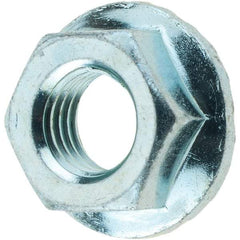 Value Collection - 5/16-24, 0.68" Flange Diam, Serrated Flange Nut - Grade Grade 2 Steel, Zinc-Plated Finish, 0.283" Flange Height - Americas Industrial Supply