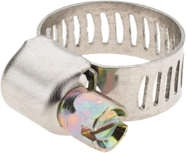 Value Collection - SAE Size 4, 7/32 to 5/8" Diam, Stainless Steel Worm Drive Clamp - 1/2" Wide - Americas Industrial Supply