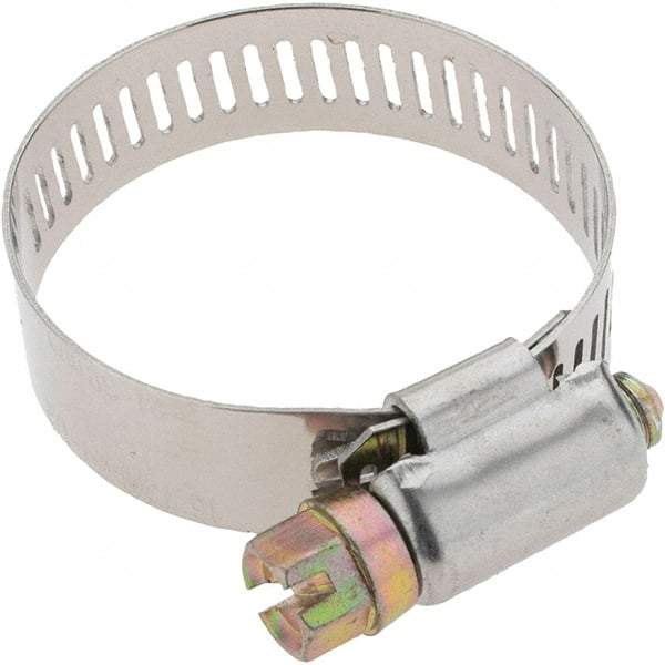 Value Collection - SAE Size 16, 13/16 to 1-1/2" Diam, Stainless Steel Worm Drive Clamp - 1/2" Wide - Americas Industrial Supply