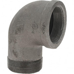 Value Collection - Size 2", Class 150, Malleable Iron Black Pipe 90° Street Elbow - 150 psi, Threaded End Connection - Americas Industrial Supply