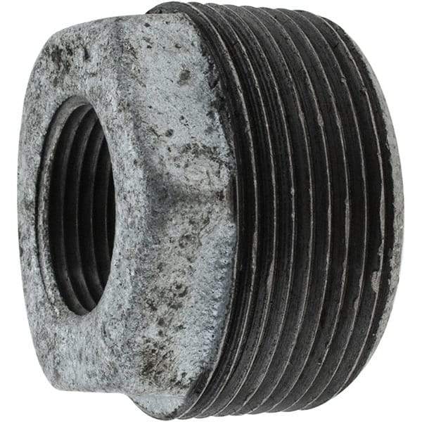 Value Collection - Class 150, 1-1/2 x 3/4" Galvanized Pipe Hex Bushing - Threaded, Malleable Iron - Americas Industrial Supply