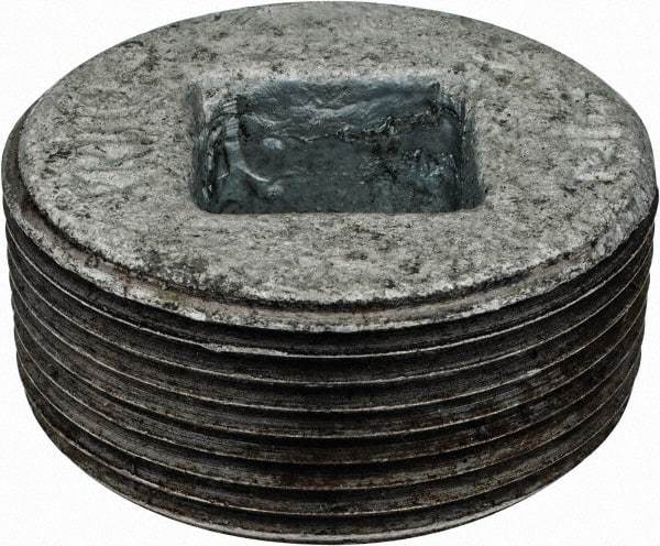 Value Collection - Class 150, 1-1/4" Galvanized Pipe Countersunk Plug - Threaded, Malleable Iron - Americas Industrial Supply