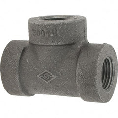 Value Collection - Size 1/2", Class 300, Malleable Iron Black Pipe Tee - 300 psi, Threaded End Connection - Americas Industrial Supply