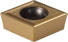 Iscar - CCMT3-0 Grade IC520N Cermet Turning Insert - TiCN/TiN Finish, 80° Diamond, 3/8" Inscr Circle, 5/32" Thick, 0.0079" Corner Radius - Americas Industrial Supply