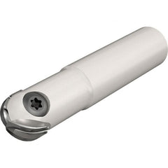 Iscar - 10mm Cut Diam, 6.4mm Max Depth of Cut, 12mm Shank Diam, 90mm OAL, Indexable Ball Nose End Mill - 25mm Head Length, Straight Shank, CM D10 Toolholder, CR-D10 Insert - Americas Industrial Supply