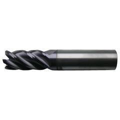 1/2″ × 1/2″ × 1″ × 3″ RHS / RHC Solid Carbide 5-Flute High-Performance End Mill for Ferrous Materials - TiAlN - Exact Industrial Supply