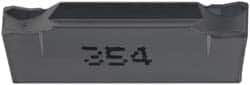 Iscar - DGN C IC354 Grade, 0.1575" Cutting Width, Carbide Cutoff Insert - 0° Neutral Lead Angle, 0.0118" Cnr Rad, TiCN Coated, Double End - Americas Industrial Supply