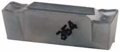 Iscar - DGN C IC354 Grade, 0.1969" Cutting Width, Carbide Cutoff Insert - 0° Neutral Lead Angle, 0.0118" Cnr Rad, TiCN Coated, Double End - Americas Industrial Supply