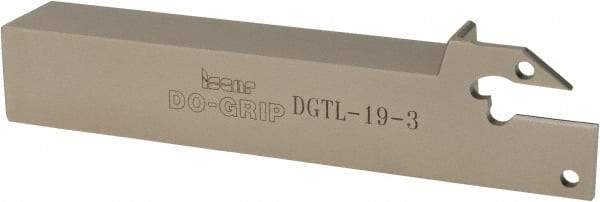Iscar - 0.118" Min Groove Width, 4-1/2" OAL, Left Hand Indexable Grooving Cutoff Toolholder - 3/4" Shank Height x 3/4" Shank Width, DG. 1../DG. 3.. Insert Style, DGT Toolholder Style, Series Do Grip - Americas Industrial Supply