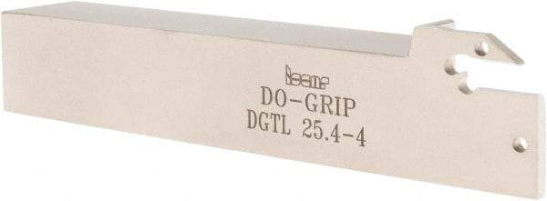 Iscar - External Thread, 1" Max Depth of Cut, 0.157" Min Groove Width, 6" OAL, Left Hand Indexable Grooving Cutoff Toolholder - 1" Shank Height x 1" Shank Width, DG.. Insert Style, DGT Toolholder Style, Series Do-Grip - Americas Industrial Supply