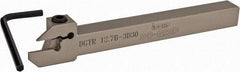 Iscar - External Thread, 0.591" Max Depth of Cut, 0.118" Min Groove Width, 5-1/2" OAL, Right Hand Indexable Grooving Cutoff Toolholder - 0.094 Seat Size, 1/2" Shank Height x 1/2" Shank Width, DG.. Insert Style, DGT Toolholder Style, Series Do-Grip - Americas Industrial Supply