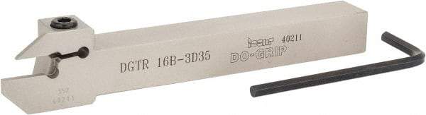 Iscar - 0.6299" Max Depth of Cut, 3mm Min Groove Width, 140mm OAL, Right Hand Indexable Grooving Cutoff Toolholder - 16mm Shank Height x 16mm Shank Width, DG. 1../DG. 3.. Insert Style, DGT Toolholder Style, Series Do Grip - Americas Industrial Supply