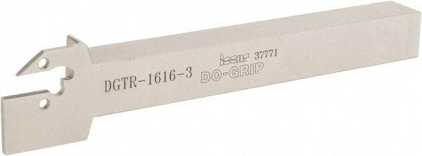 Iscar - 3mm Min Groove Width, 150mm OAL, Right Hand Indexable Grooving Cutoff Toolholder - 16mm Shank Height x 16mm Shank Width, DG. 1../DG. 3.. Insert Style, DGT Toolholder Style, Series Do Grip - Americas Industrial Supply