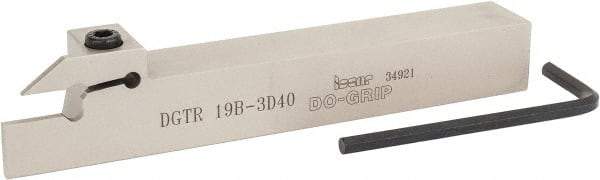 Iscar - 0.787" Max Depth of Cut, 0.118" Min Groove Width, 5-1/2" OAL, Right Hand Indexable Grooving Cutoff Toolholder - 3/4" Shank Height x 3/4" Shank Width, DG. 1../DG. 3.. Insert Style, DGT Toolholder Style, Series Do Grip - Americas Industrial Supply